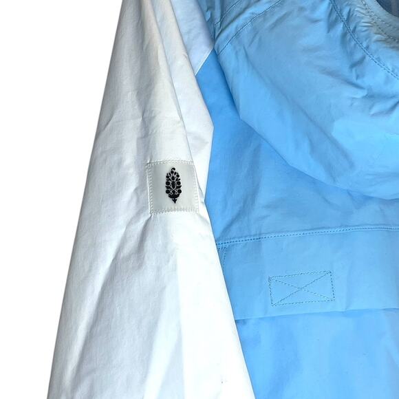 Free People Movement Singin’ in the Rain Packable Rain Jacket Blue White Large - Picture 5 of 13